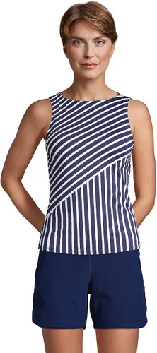 Vista 3 de Lands' End Traje de baño tankini de cuello alto resistente al cloro UPF 50, con protección solar modesta