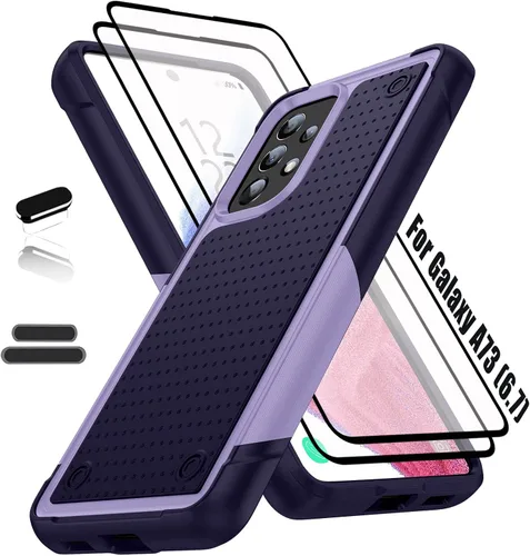 Vista 10 de Funda resistente para Samsung Galaxy A73 (5G) de 6.7 pulgadas, 4 esquinas con bolsas de aire [protección contra caídas de 12 pies], agarre