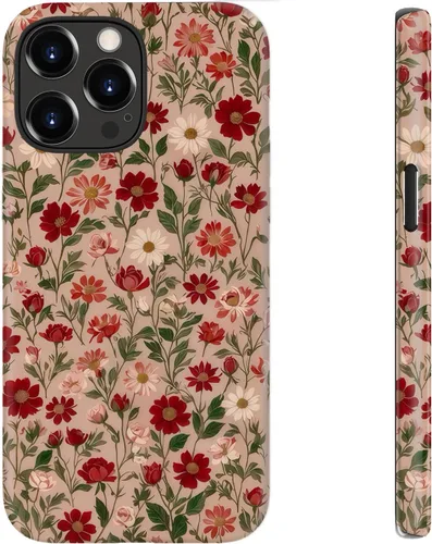 Vista 59 de bemal Funda para iPhone 12 Mini, estética, vintage, floreciente, peonía, concha, femenina, compatible con MagSafe, moderna, única, moderna, moderna