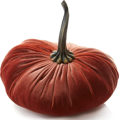 Vista 22 de Your Heart's Content Calabaza de terciopelo de 9 pulgadas, decoración de otoño hecha a mano, centro de mesa de boda de otoño, decoración rústica