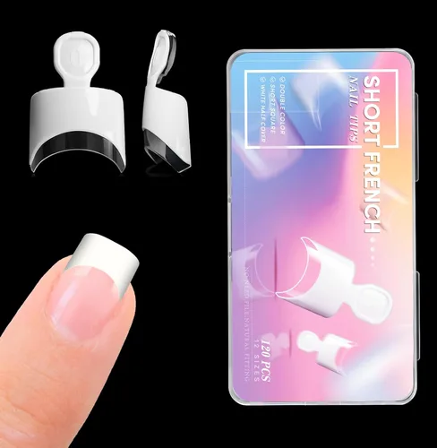 Vista 12 de krofaue Duck Nail Tips - Clear Flexible Gel Curved Nail Tips Media cubierta de pato transparente