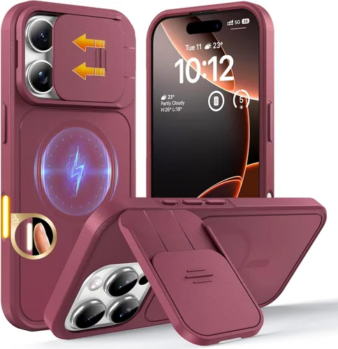 Vista 138 de TOCOL Funda para iPhone 11, compatible con Magsafe, protección completa de cámara, imanes integrados, protección contra caídas, funda translúcida