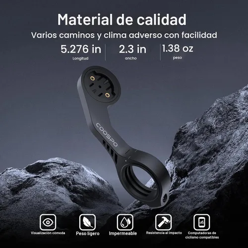 Vista 4 de CooSpo Soporte frontal MT5 para computadora de bicicleta, compatible con Garmin, adaptador de montaje para computadora de bicicleta para manillar