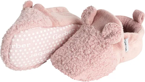 Vista 4 de Gerber Botines unisex con forro polar para bebé, antideslizantes, suaves, con orejas