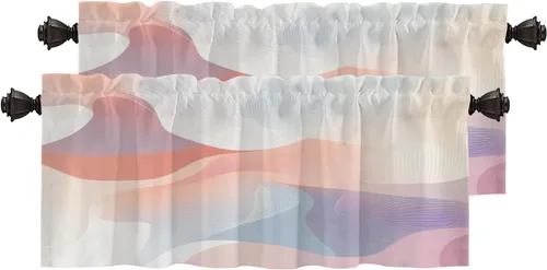 Vista 92 de Maritime Ocean Blackout Tier Curtains, Anchors Nautical Art Half Window Drapes for Kitchen with Rod Pocket,Room Darkening 2 Pack 26X24 Inches