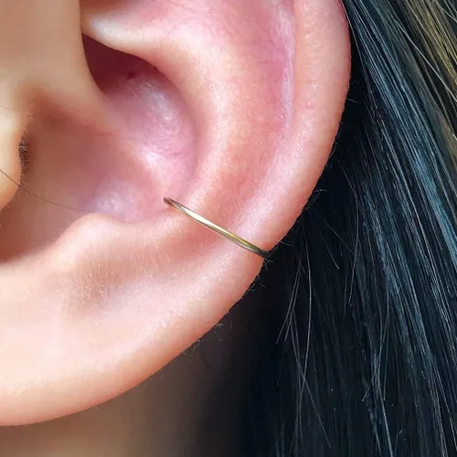 Vista 93 de Small Gold or Sterling Silver Huggie Hoop Earrings for Women Cartilage Nose Helix Tragus