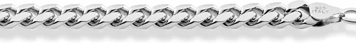 Vista 3 de Miabella Collar de cadena de eslabones cubanos de plata de ley 925 pesada italiana de 0.138 in, 0.197 in, 0.276 in para hombre, fabricado en Italia