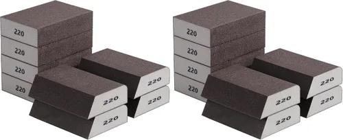 Vista 17 de Bates- Esponja de lijado, paquete de 4, surtido de grano 60/80/120/220, bloque de lijado lavable y reutilizable para madera, metal, paneles de yeso