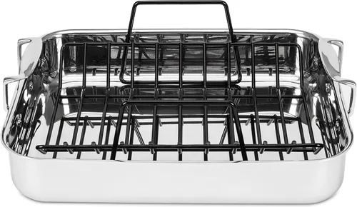 Vista 11 de Viking 3 capas Estante para asar con antiadherente de acero inoxidable, 16 inch by 13 inch
