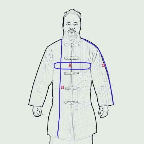Vista 3 de Gambeson - Chaqueta acolchada gruesa para disfraz, de algodón, SCA LARP