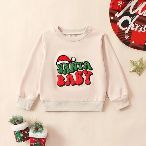 Vista 2 de Xiaodriceee Sudadera de Navidad para bebé, niño, niña, sudadera de cuello redondo, suéter de manga larga, ropa de invierno