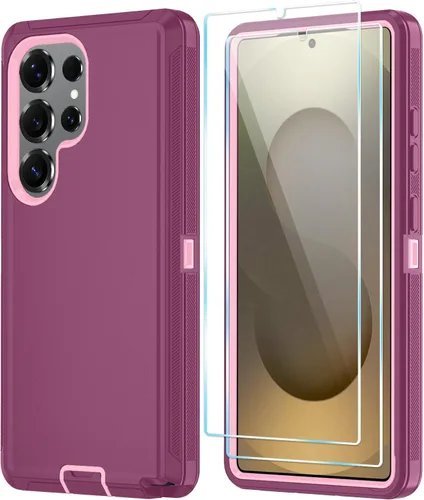 Vista 45 de ONOLA Funda compatible con Samsung Galaxy S24 Ultra con protector de pantalla HD, resistente a los golpes y a las caídas, funda de 3 capas
