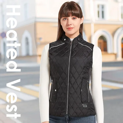 Vista 2 de SEMANJLL Heated Vest for Women, 6 Heated Zones Neck Heated Women Heated Vest Coat(10400mAh Battery Pack Included