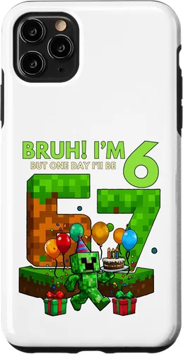 Vista 13 de Bruh I'm 6 But One-Day I'll Be 67 Retro 6th Birthday Kids Case for iPhone 17