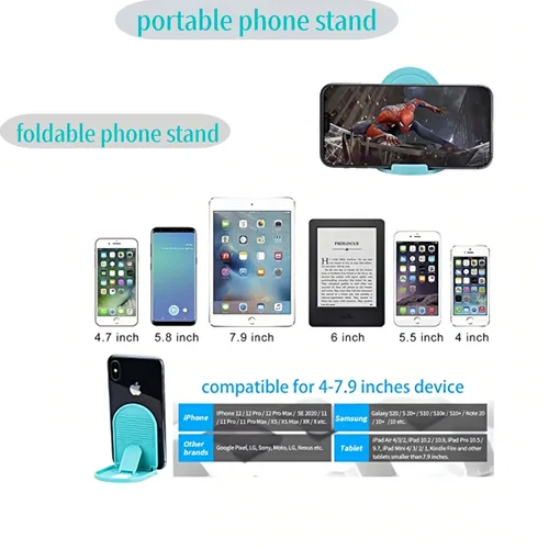 Vista 2 de Prettyia Soporte plegable portátil para teléfono Ángulo ajustable, compatible con iPhone y otros teléfonos móviles y tabletas de 4 pulgadas