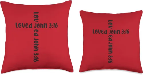Vista 3 de Jesus & Christian Valentines Day Gifts Clothing Cojín religioso de San Valentín cristiano con cruz de la Biblia amada Juan 3 16, 18 x 18 pulgadas