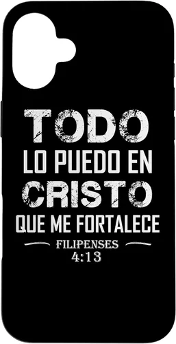 Vista 23 de Filipenses - Carcasa para iPhone 17 con texto en inglés "Todo Lo Puedo En Cristo