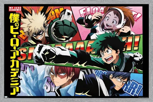 Vista 8 de Trends International My Hero Academia - Póster de pared de cómic, 14.72 x 22.37 pulgadas, versión enmarcada de madera de granero