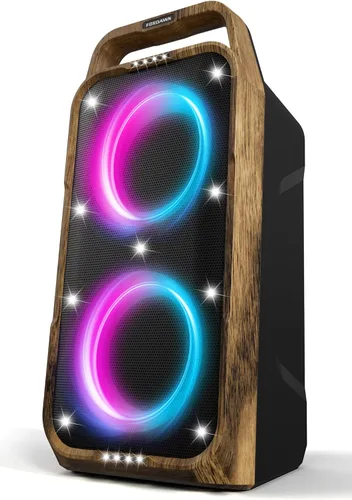 Vista 10 de Foxdawn Altavoz Bluetooth para fiestas: 240 W pico de sonido fuerte, graves profundos, tiempo de reproducción de 15 horas, carga rápida, IPX4