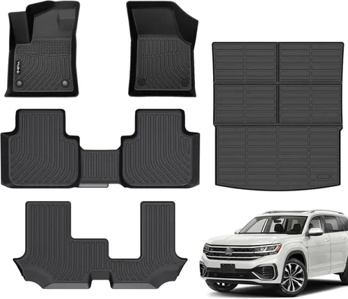 Vista 192 de Tapetes de piso para todo clima y forro de carga con respaldo para Chevrolet Suburban de 7 asientos 2021-2025 / GMC Yukon XL de 7 asientos