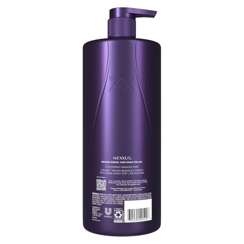 Vista 2 de Nexxus Keraphix Champú con ProteinFusion para Cabello Dañado Proteína de Queratina, Arroz Negro, Sin Siliconas 33.8 oz (1000 ml)