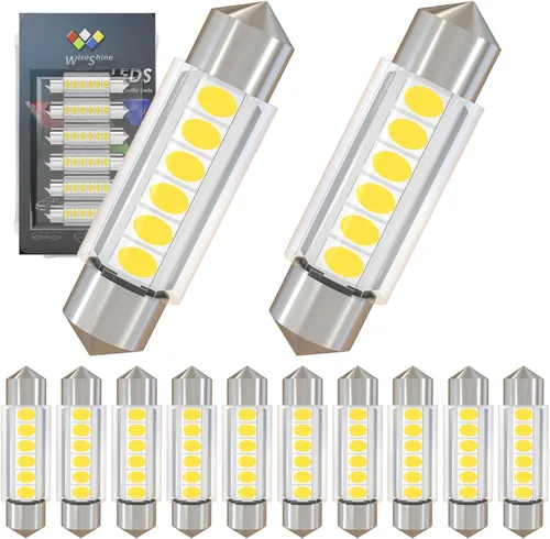 Vista 16 de Bombilla LED Festoon C5W de 38mm 39mm DE3425 DE3423 Bombillas LED Ámbar Amarillo Festoon 6418 6411 6423 Bombilla LED DC 12V para Luces Interiores