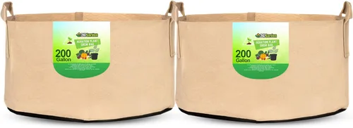 Vista 17 de 247Garden Paquete de 5 Macetas/Bolsas de Cultivo de Tela de Aireación de 1 Galón para Plantas con Asas (260 GSM, Negro, 6H x 7D)