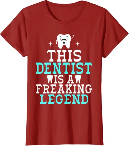 Vista 9 de Camiseta con texto en inglés «This Dentist is a freaking Legend Dentist», Negro