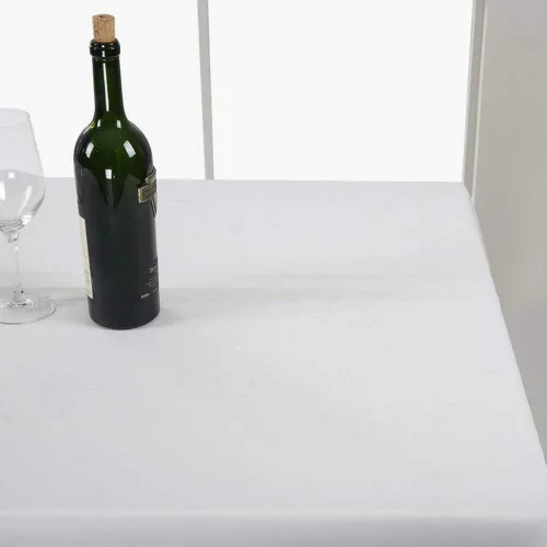 Vista 2 de Mantel en color blanco, mantel de mesa, 100% algodón, lavable a máquina (55 x 39 pulgadas)