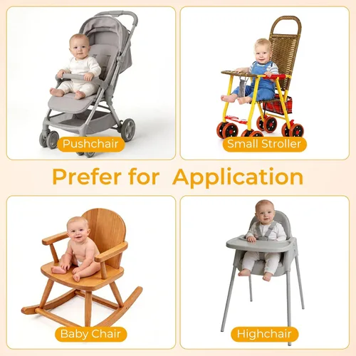 Vista 6 de Correas para silla alta twoworld,Correa de seguridad universal para bebés,Arnés para silla alta Correas de silla para niños pequeños, bebés, Negro