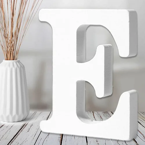 Vista 10 de AOCEAN Letras de madera blanca de 6 pulgadas, letras de madera sin terminar para decoración de pared, letras de pie, rebanadas, decoración