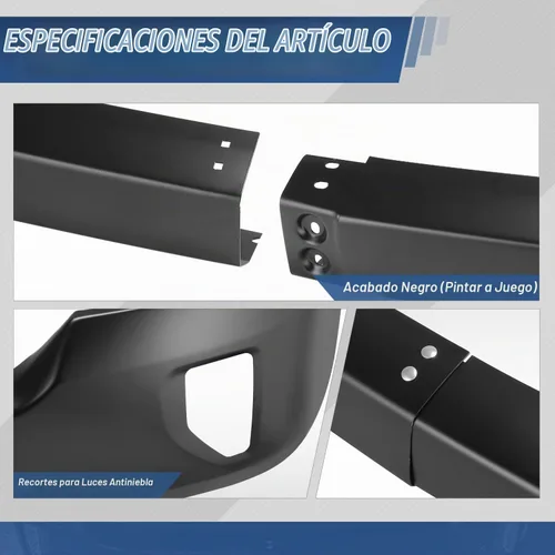Vista 4 de Auto Dynasty Barra frontal para parachoques compatible con Chevy Silverado 1500 2016 2017 2018, Silverado 1500 LD 2019, con recortes para luces Negro