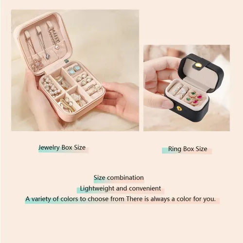 Vista 3 de Travel Jewelry Case Set, Small Jewelry Boxes, Travel Jewelry Box for Girls Gift, Portable Jewelry Organizer for Necklaces, Earrings, Rings(2 in