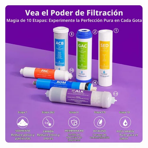 Vista 4 de Sistema de filtro de agua de ósmosis inversa Express Water, reducción de cloro, Certificado NSF Certificado NSF, grifo cromado moderno, detección
