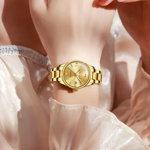 Vista 3 de OLEVS - Relojes Automáticos para Mujer con Tourbillon de Diamante, Relojes de Pulsera Elegantes, Fase Lunar, Impermeables, Luminosos