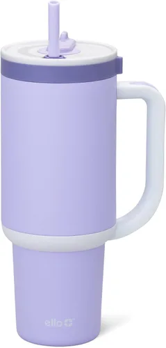Vista 15 de Ello Oasis Vaso de 24 oz con asa y popote retráctil Taza reutilizable de acero inoxidable aislada 100% a prueba de fugas, regalos