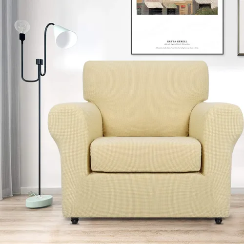 Vista 2 de MAXIJIN Fundas para sillas de 2 piezas con brazos, súper elásticas, para sala de estar, perros, a prueba de mascotas, protector de sofá ajustable