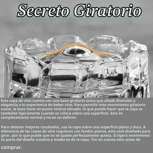 Vista 3 de PARACITY Vasos de whisky giratorios, juego de 2