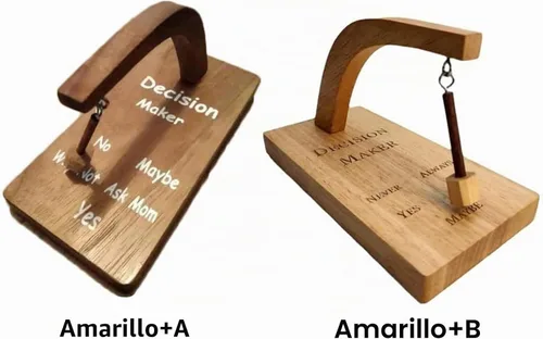 Vista 9 de MSUIINT Tomador de decisiones, balancea el péndulo estándar y encuentra la respuesta a tu pregunta, selector magnético oscilante creativo de madera