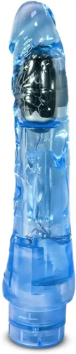 Vista 4 de Blush Naturally Yours Mambo Vibe - Consolador vibrador curvo de 9 pulgadas, realista, suave pero firme, juego de punto dulce vaginal, polla Azul