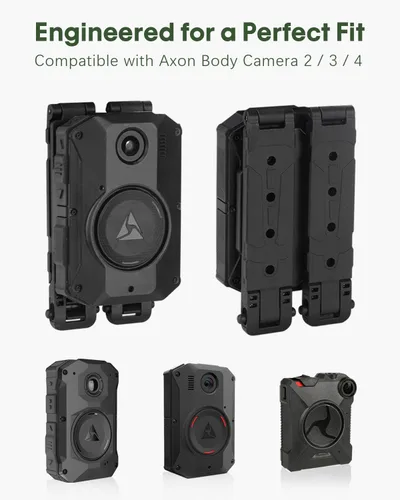 Vista 2 de WEIGUZC Soporte de cámara Molle dual para cámara corporal Axon Taser 2, 3 y 4 - Soporte Molle ligero para uniforme, chaleco táctico