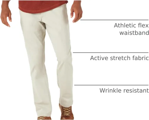 Vista 9 de Lee Pantalón cónico relajado con frente plano Extreme Motion para hombre