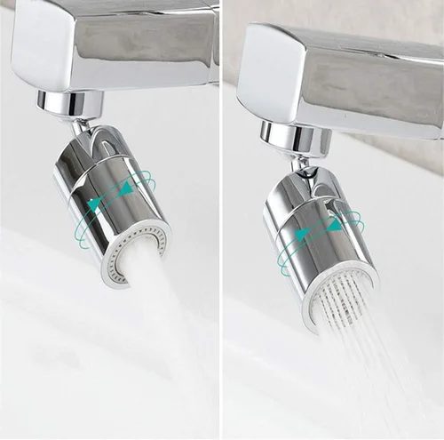 Vista 6 de Aireador de grifo giratorio de 360 grados, doble función de ahorro de agua de ángulo grande de 2 flujos, con pieza de repuesto de grifo de junta