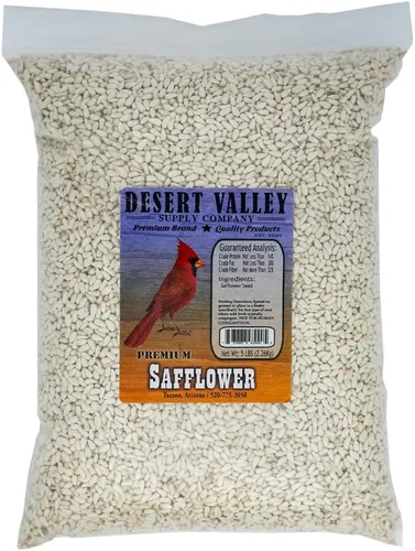 Vista 6 de Desert Valley - Semillas de cártamo, totalmente naturales, sin OMG, alimento para aves silvestres prémium para cardenales, arrendajos, palomas y más