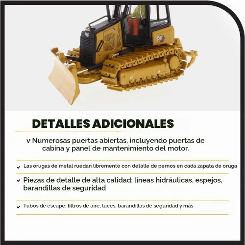 Vista 6 de Caterpillar D3 Bulldozer 1:50 - Modelos High Line de Diecast Masters