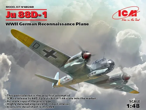 Vista 2 de ICM 48240 - Ju 88D-1, avión de reconocimiento alemán de la Segunda Guerra Mundial - Kit de modelo militar de plástico - Escala 1:48