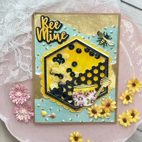 Vista 3 de KSCRAFT Honeycomb Shaker Mini álbum de corte de metal troqueles plantillas para bricolaje Scrapbooking decorativo en relieve DIY tarjeta de papel