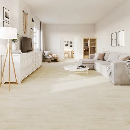 Vista 4 de Lucida Surfaces Azulejos de vinilo de lujo Azulejos con aspecto de piedra Pisos entrelazados Apto para bricolaje MaxCore Terra 6 pulgadas