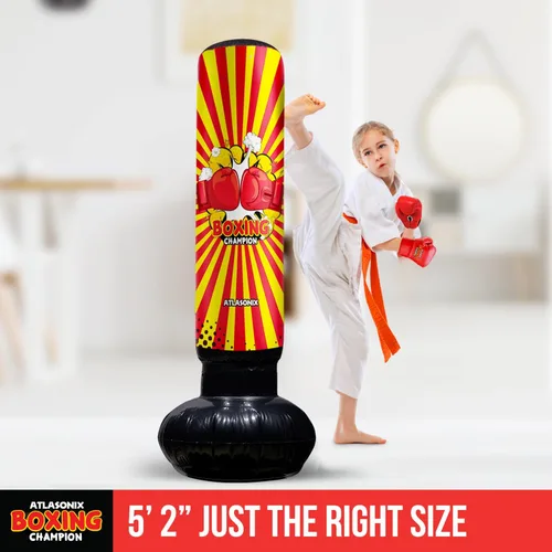 Vista 5 de Punching Bag for Kids 8-12 - Punching Bag for Kids, Blow Up Boxing Bag, Fun Punch, Toy & Gifts for Boys and Girls, Fun Active Game Birthday Gift