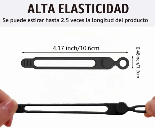 Vista 2 de Organizador de Cables de Datos, NUEVAS Bridas Elásticas de Silicona 2026, Bridas de Cable Reutilizables Organizador de Gestión de Cables